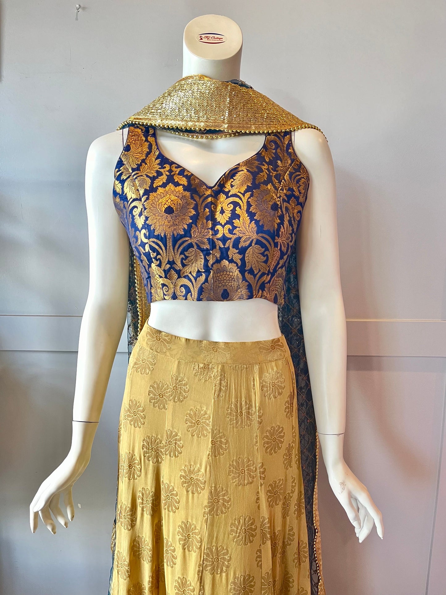 Gold & Blue Lehnga