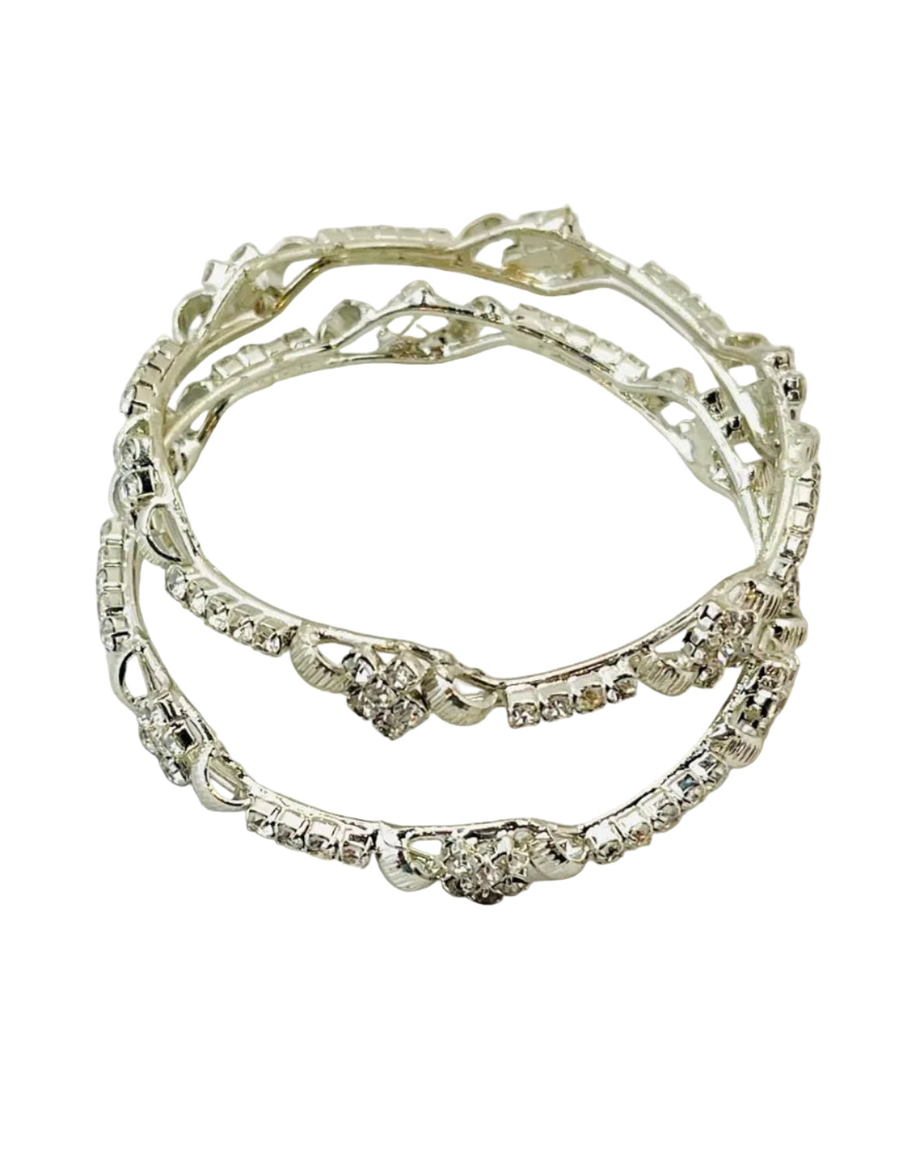 Silver Rhinestone Bangles