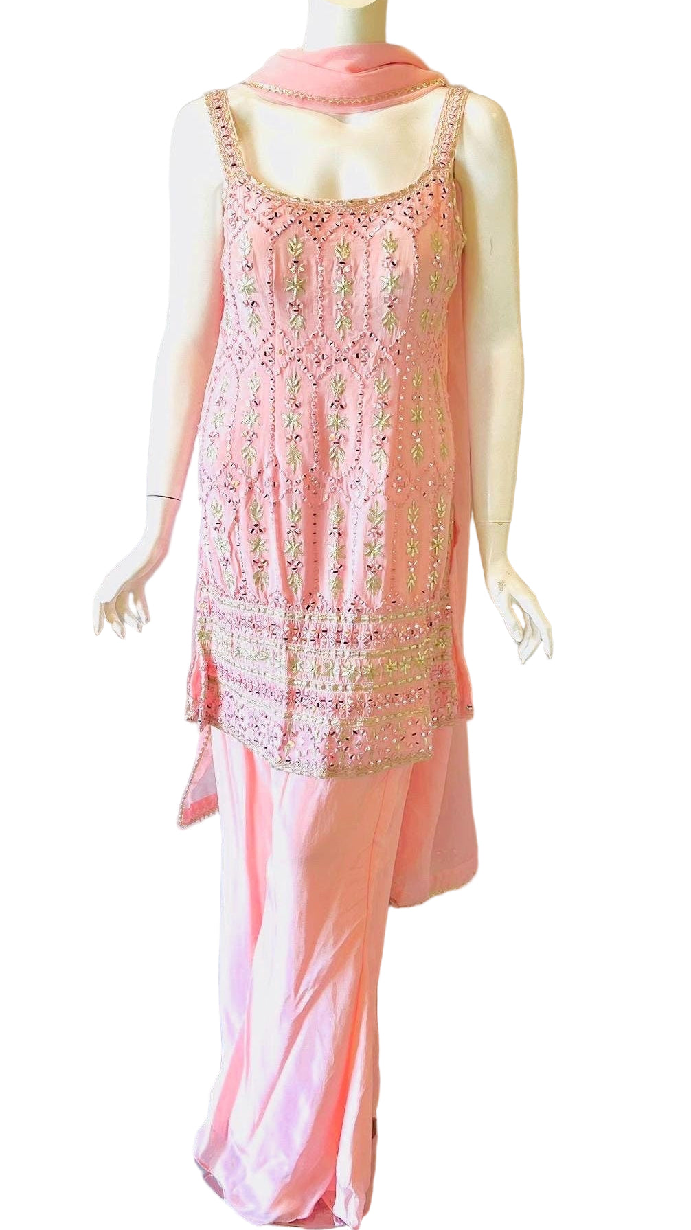Pink Palazzo Sleevless Set