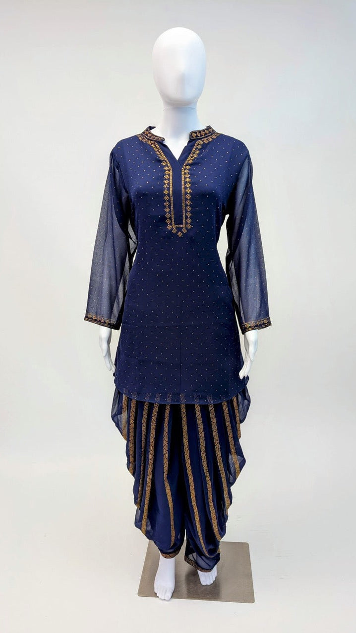 Blue Color Dhoti Set