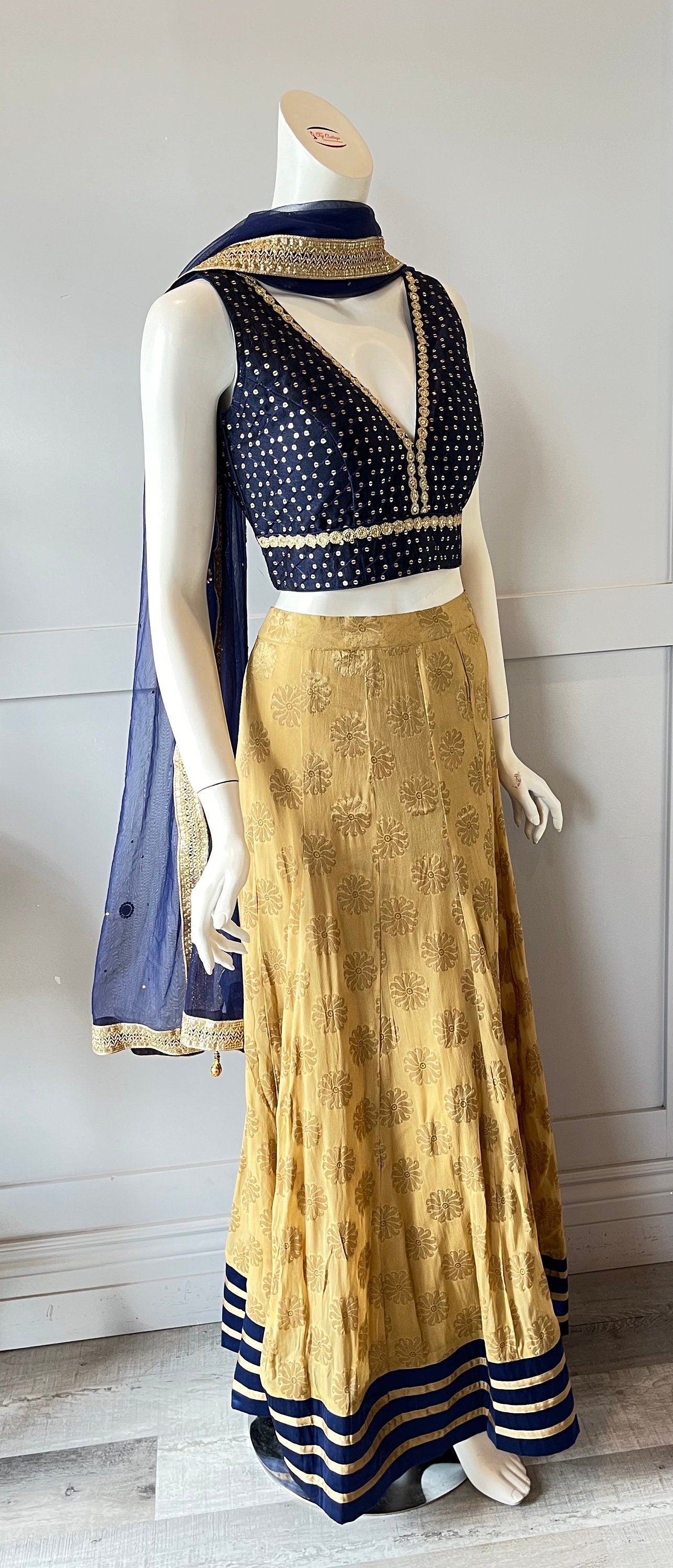 Gold & Blue Lehnga