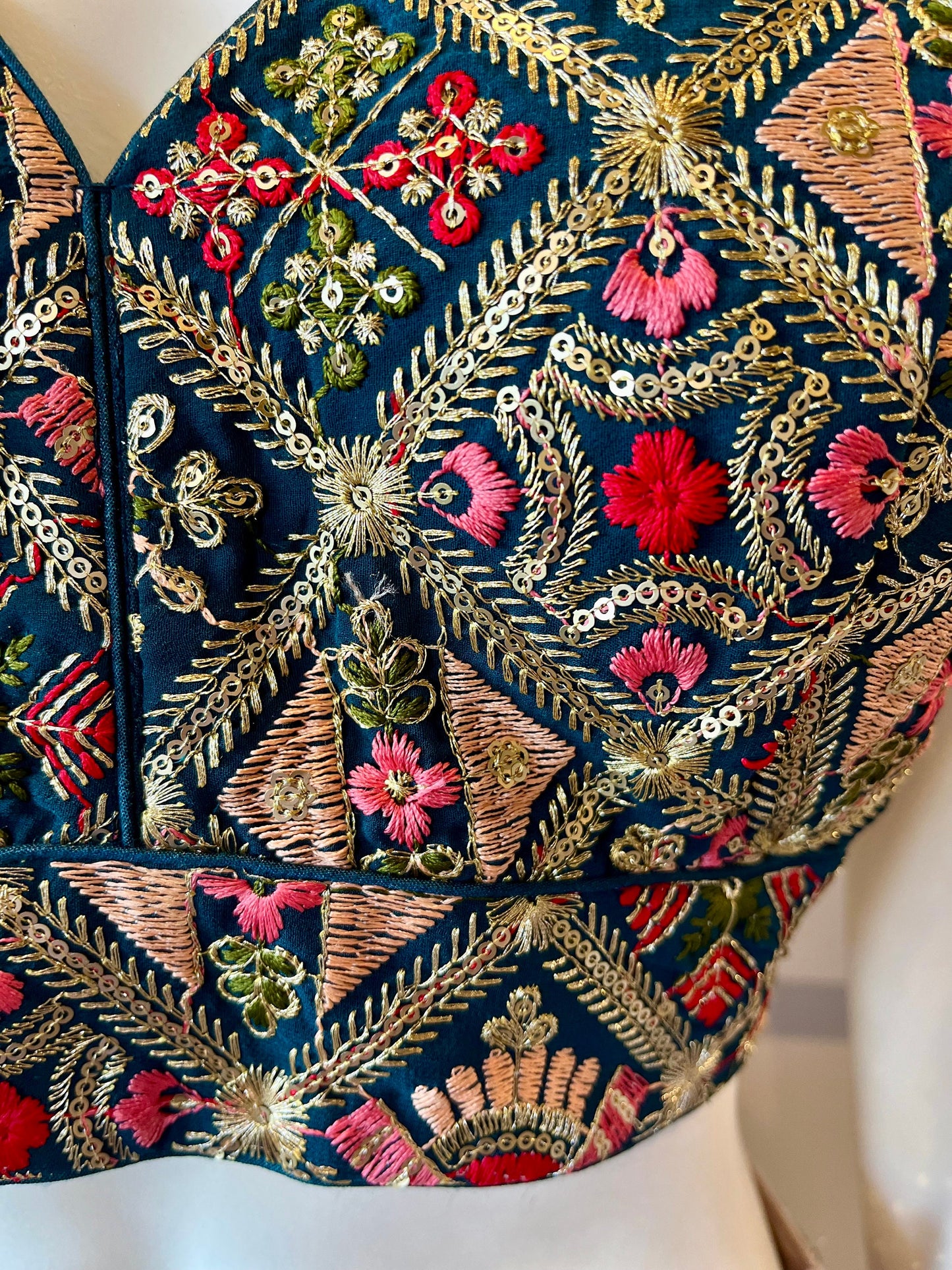 Green Embroidered Blouse