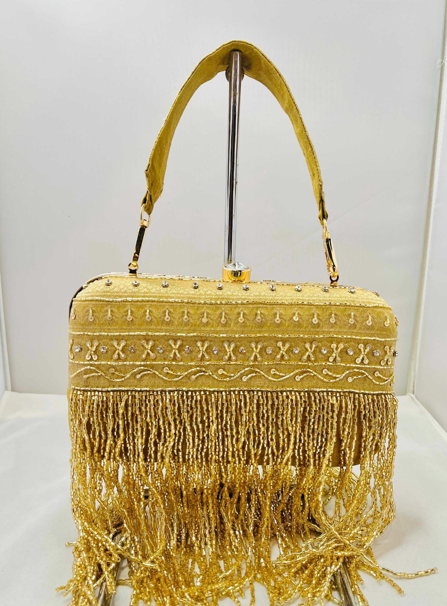 Fancy Gold Silk Clutch