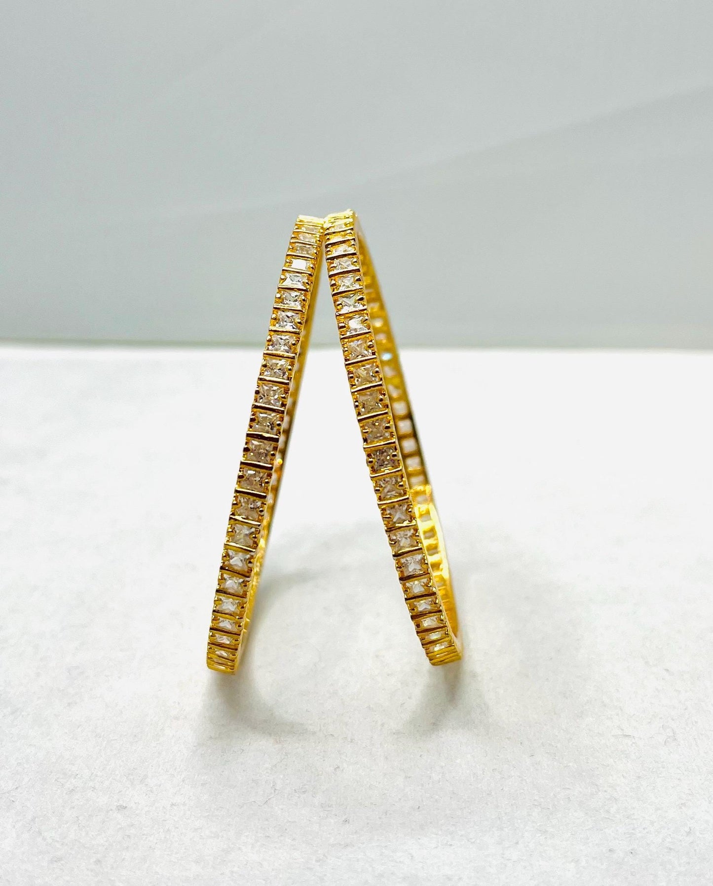Rhinestones  Golden Bangles