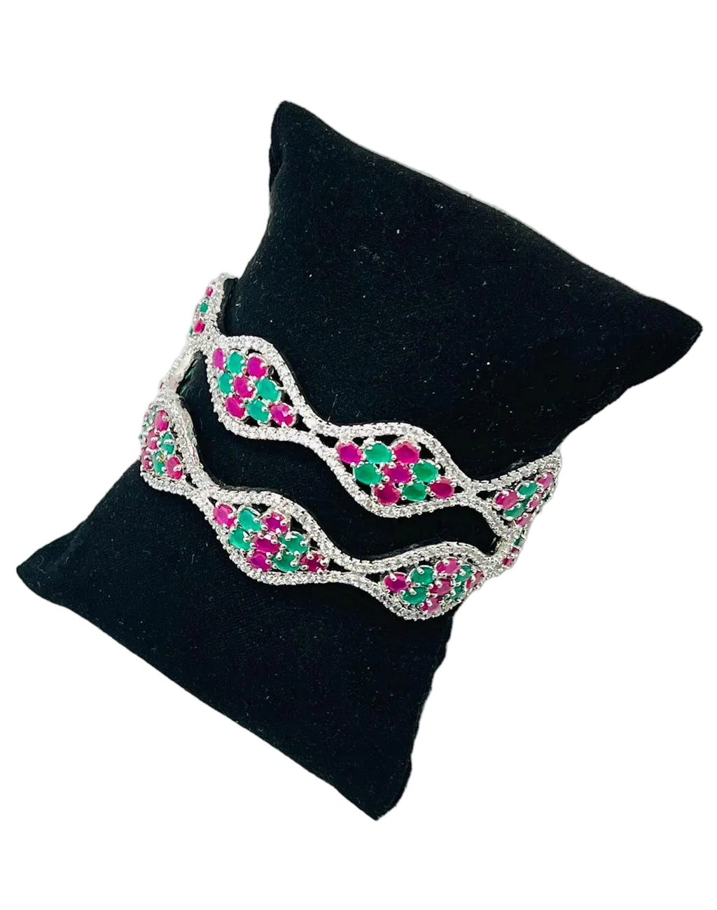 Ruby Emerald American Diamond Bangles