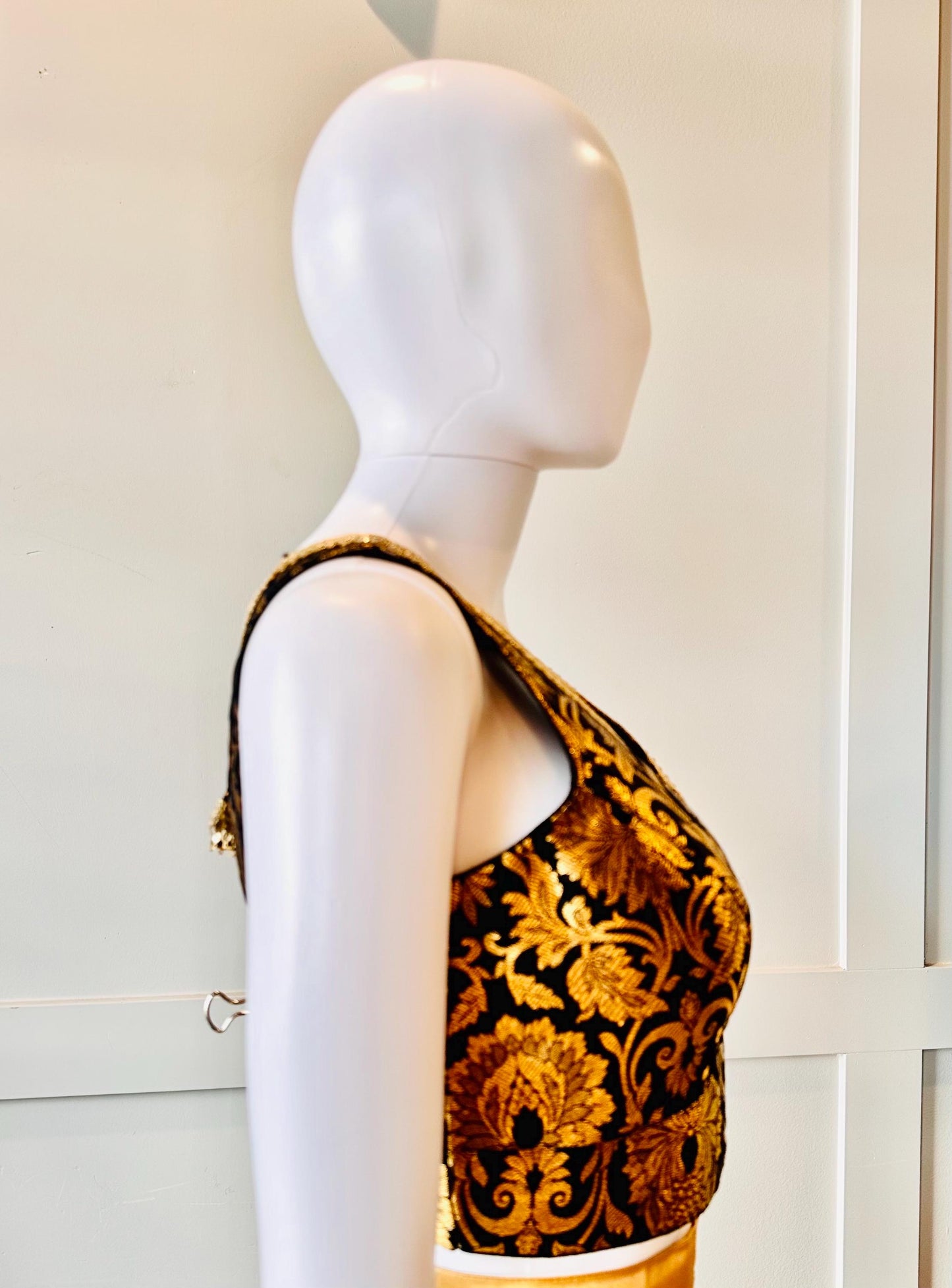 Black Brocade Blouse