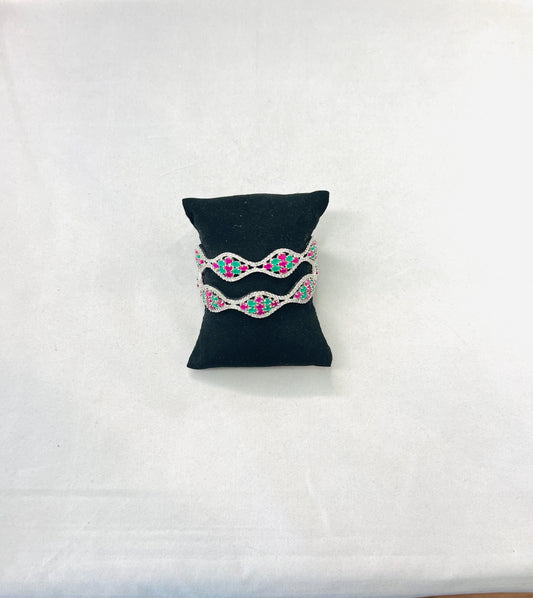 Ruby Emerald American Diamond Bangles