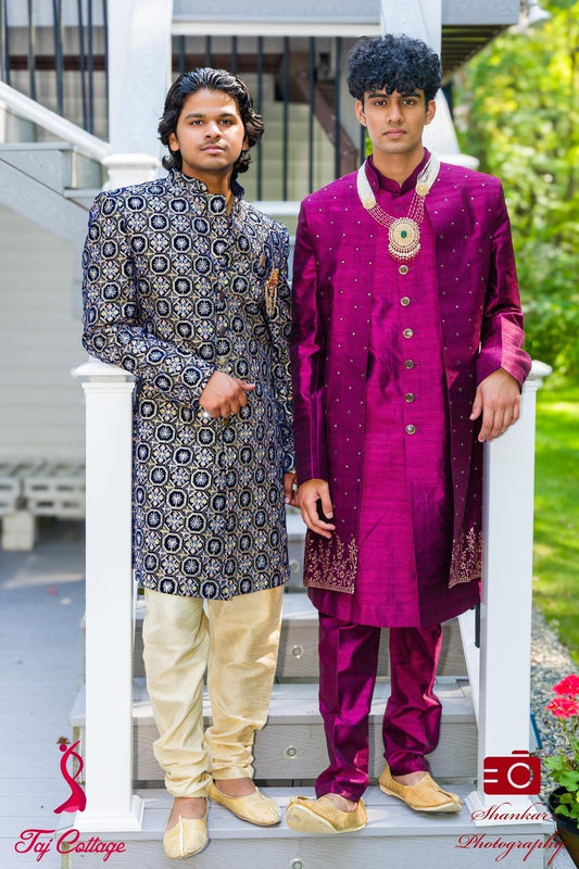 Magenta Color Sherwani