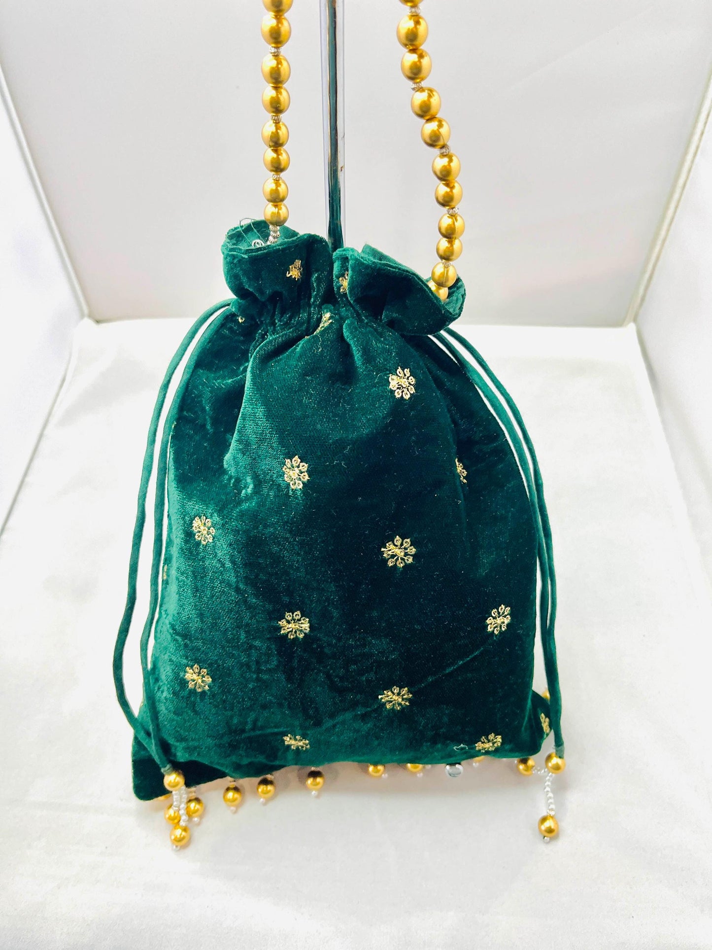 Green Color Velvet Bag