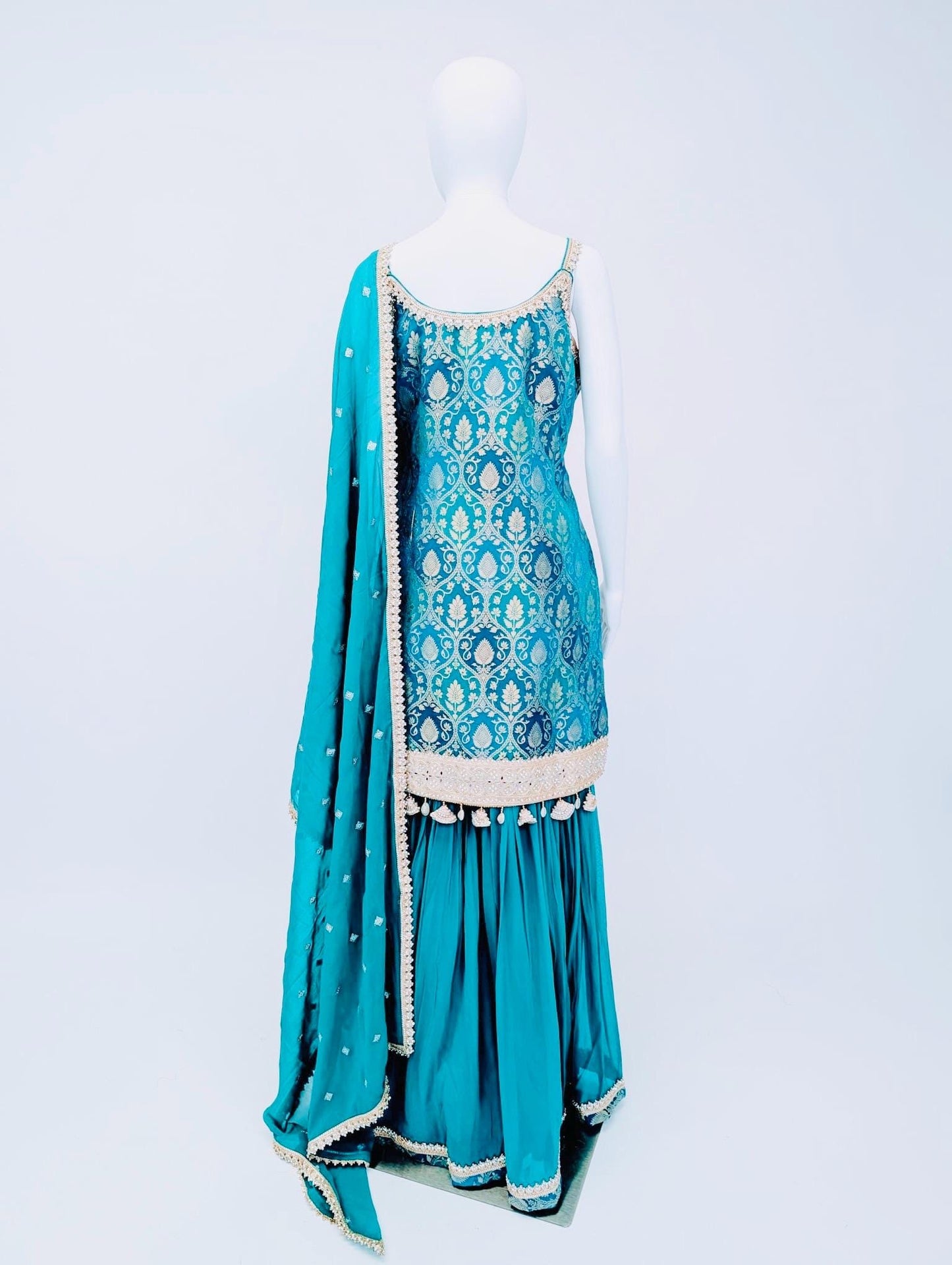 Teal Color Sharara Suit