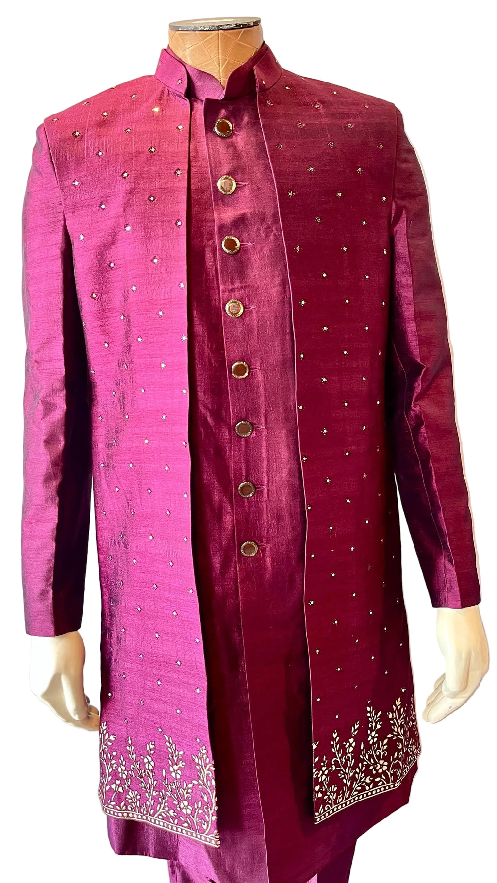 Magenta Color Sherwani