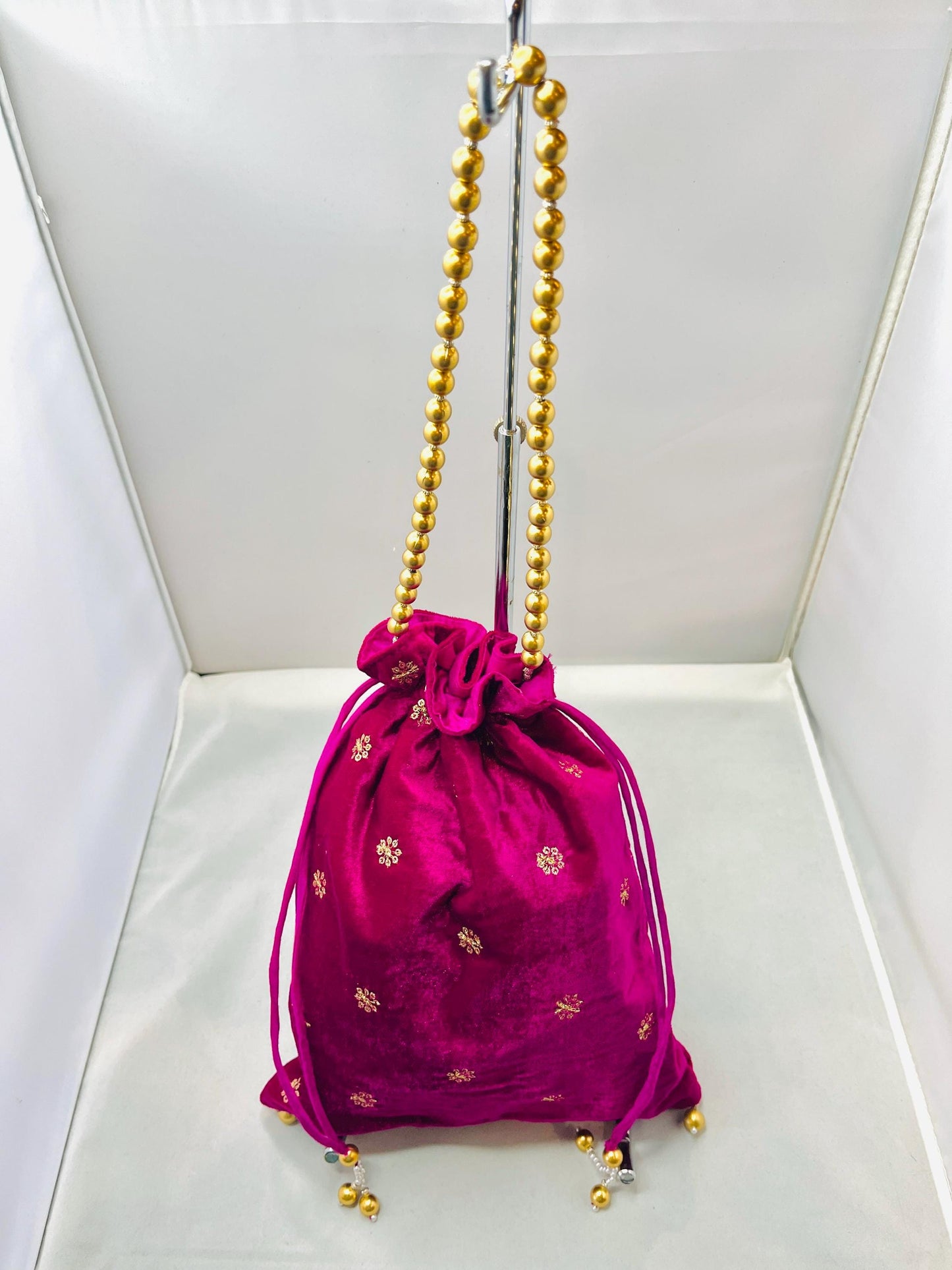 Dark Pink Color Velvet Bag