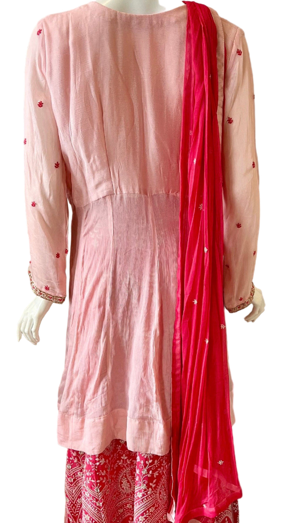 Pink Embroidered Silk Lehnga