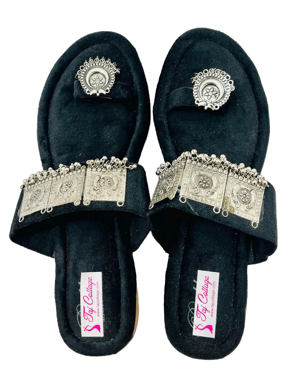 Black Velvet Sandals