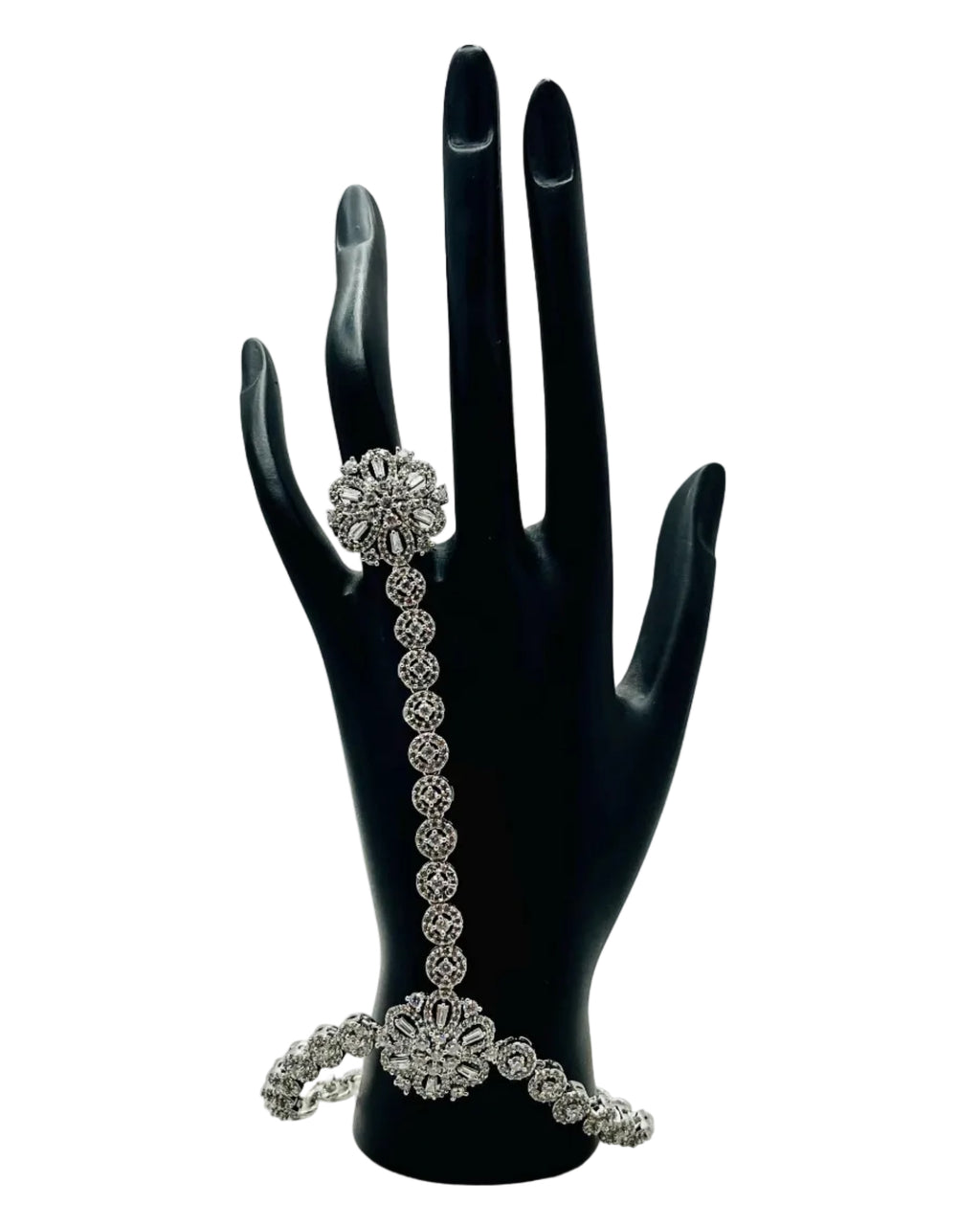 Silver Bracelet with Finger Ring