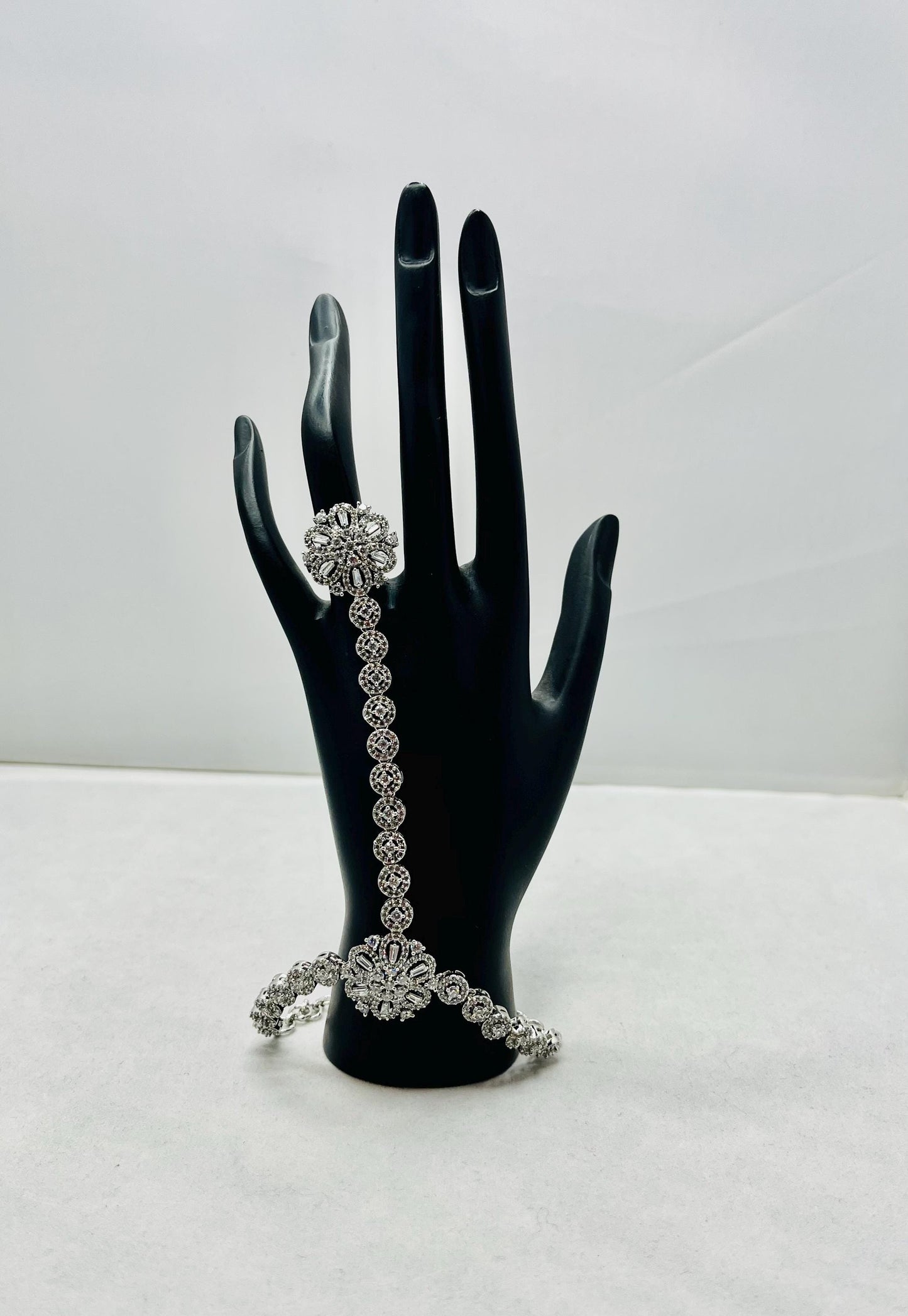 Silver Bracelet with finger ring