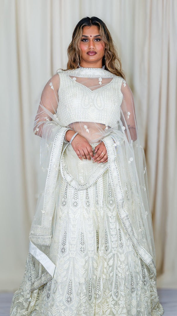 Cream Bridal Lehnga Set