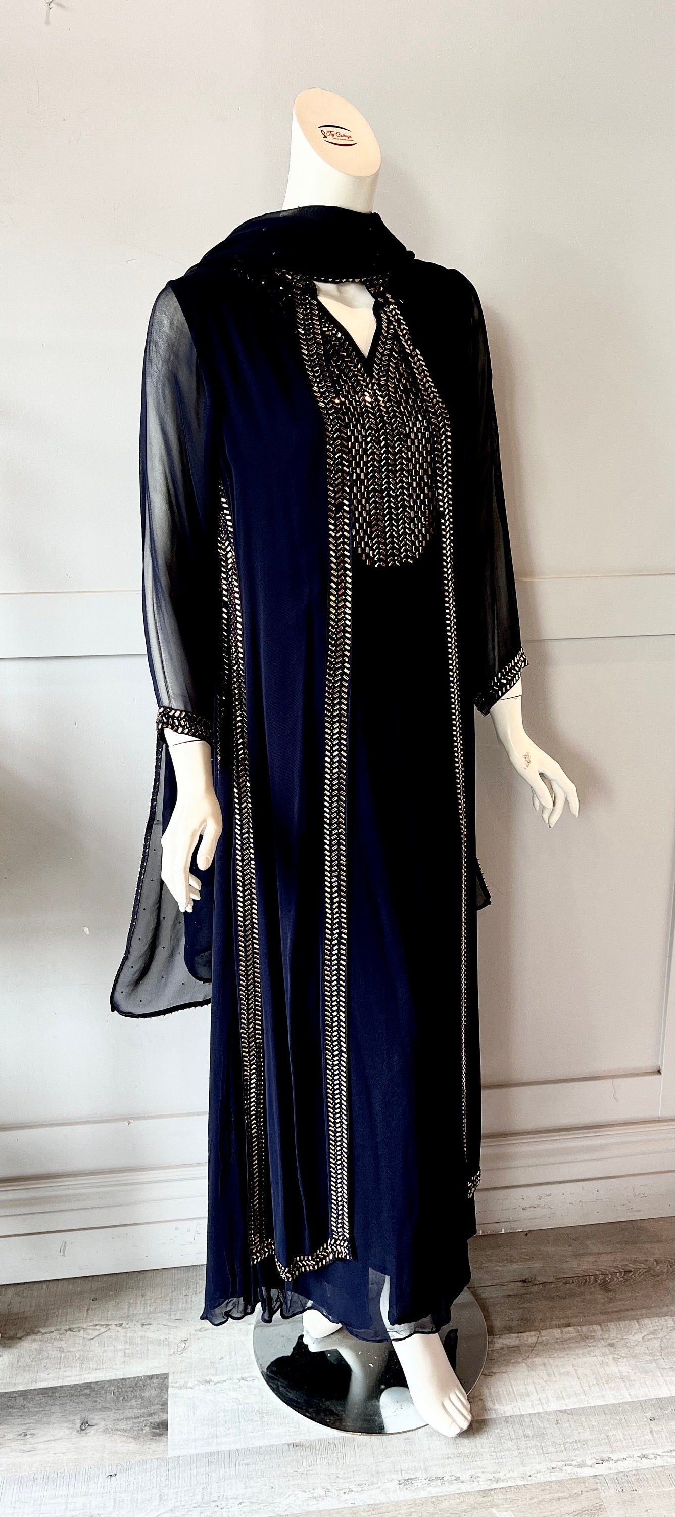 Blue georgette gown