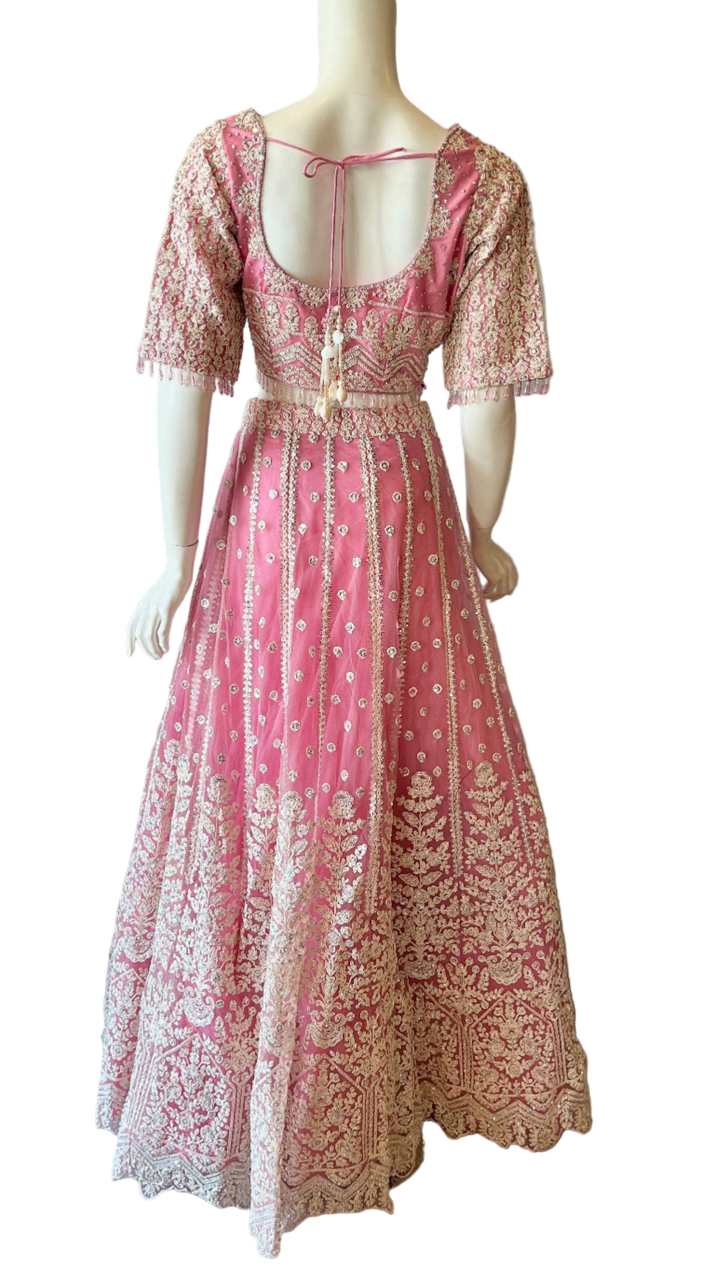 Pink Feathered Lehnga