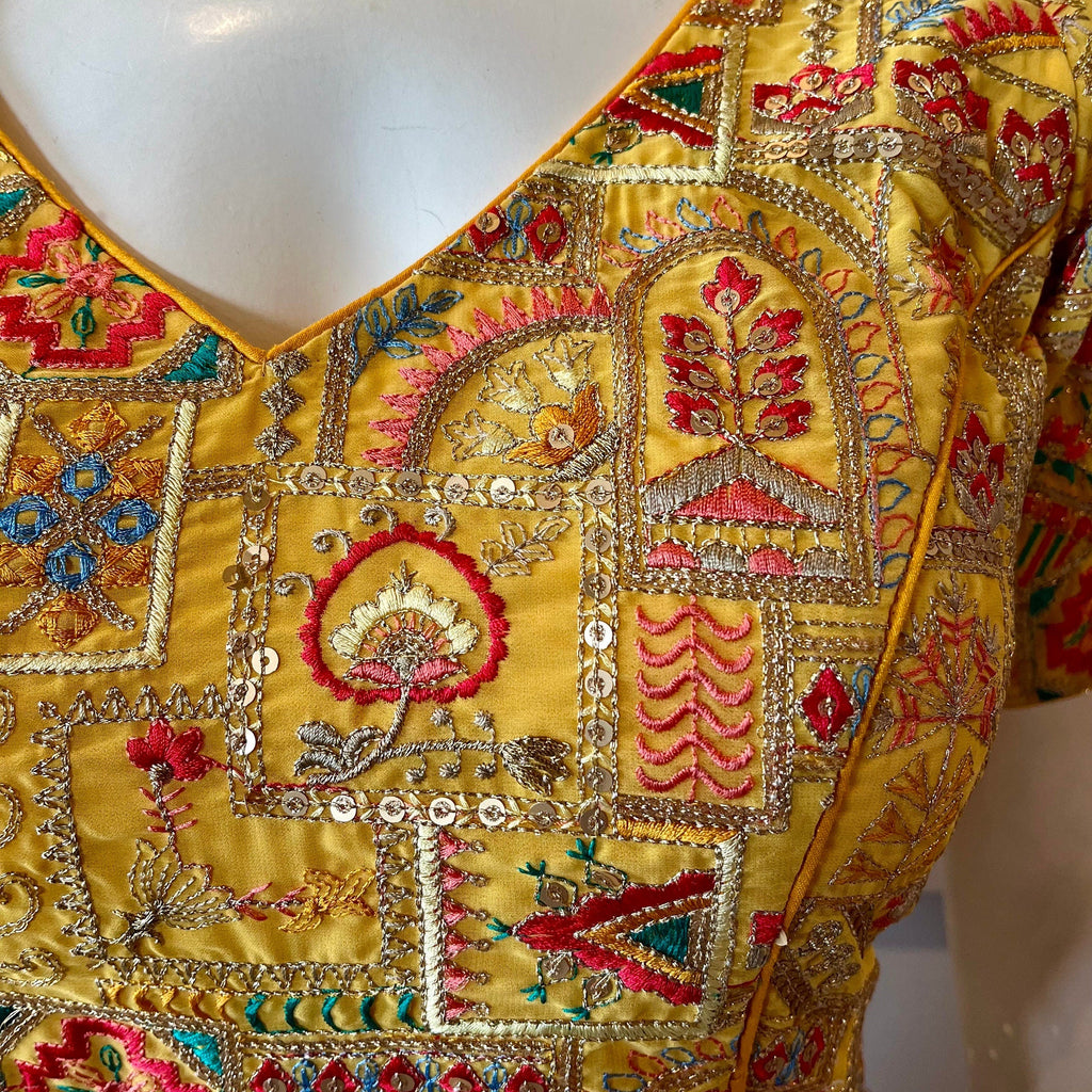 Yellow Embroidered Blouse