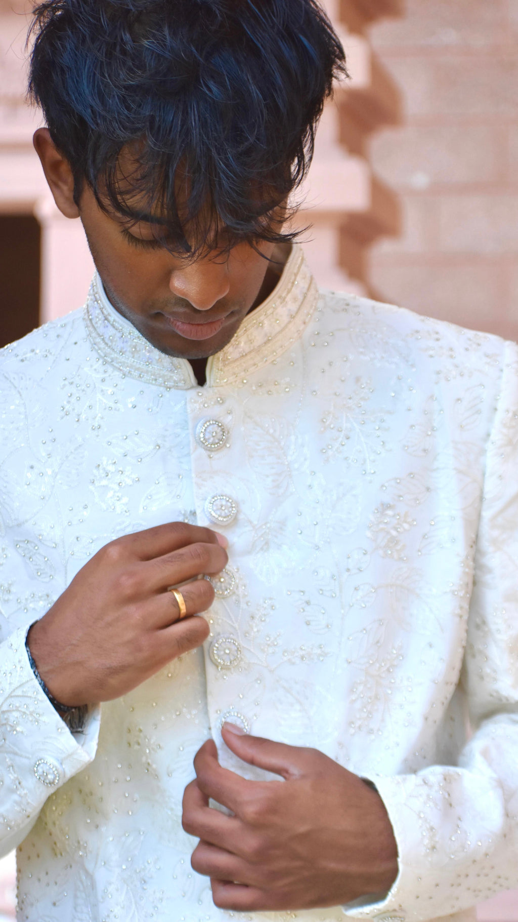 White Color Sherwani Set