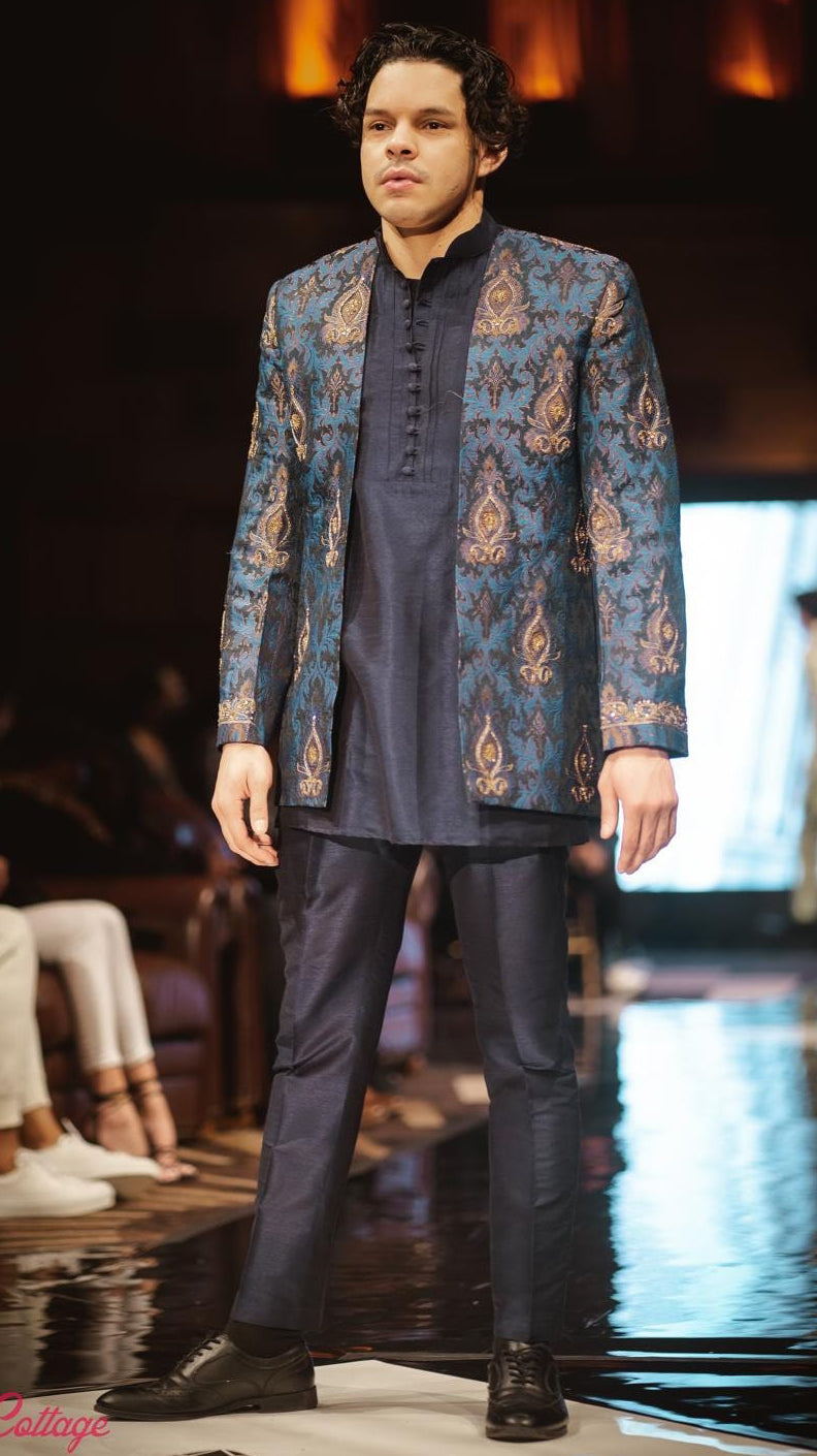 Blue Sherwani Suit