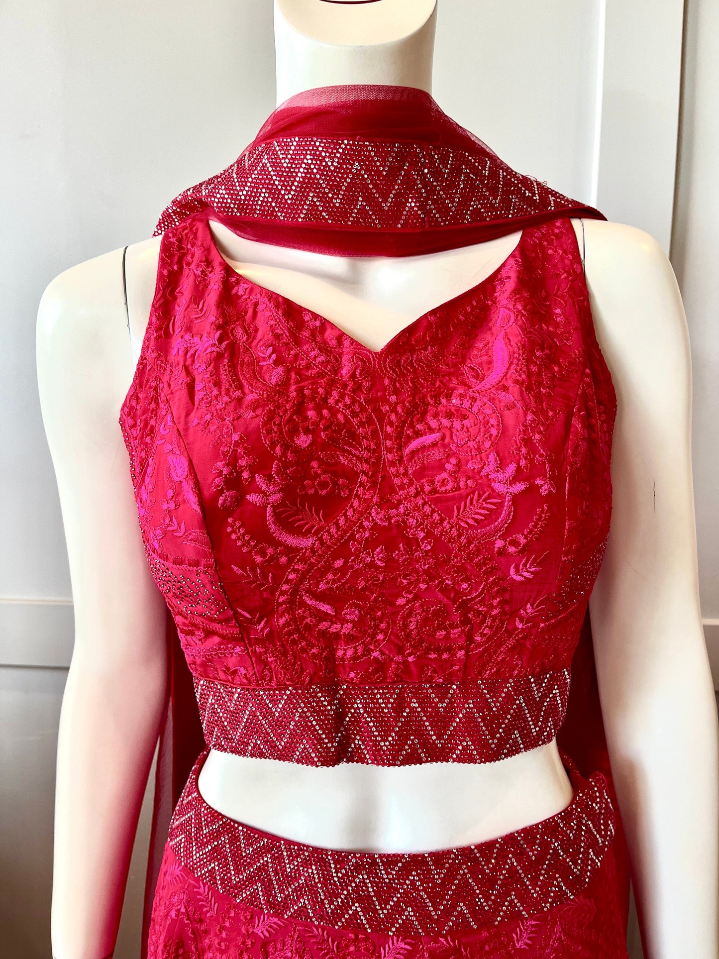 Pink Floral Lehnga