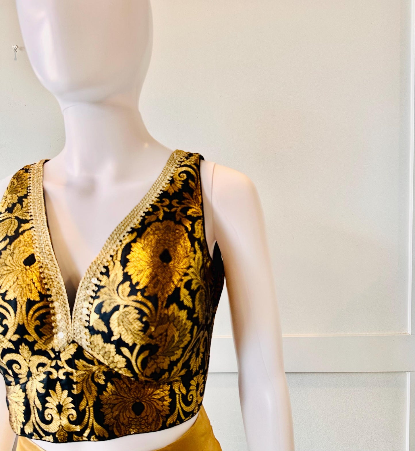 Black Brocade Blouse