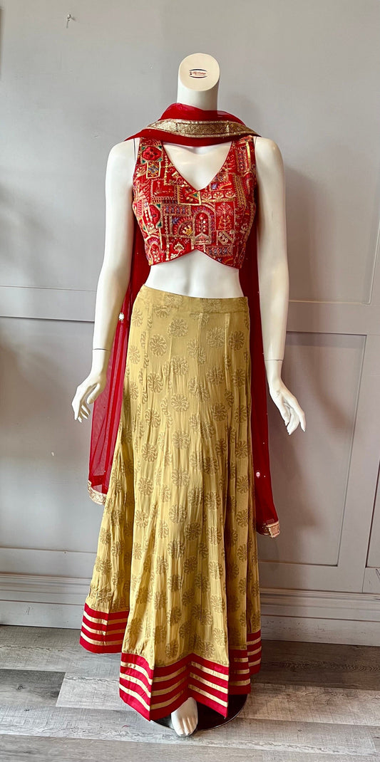 Gold & Red  Lehnga