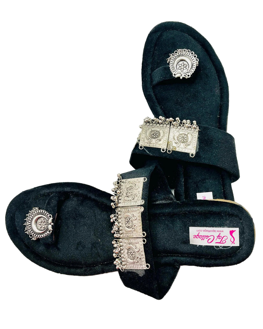 Black Velvet Sandals