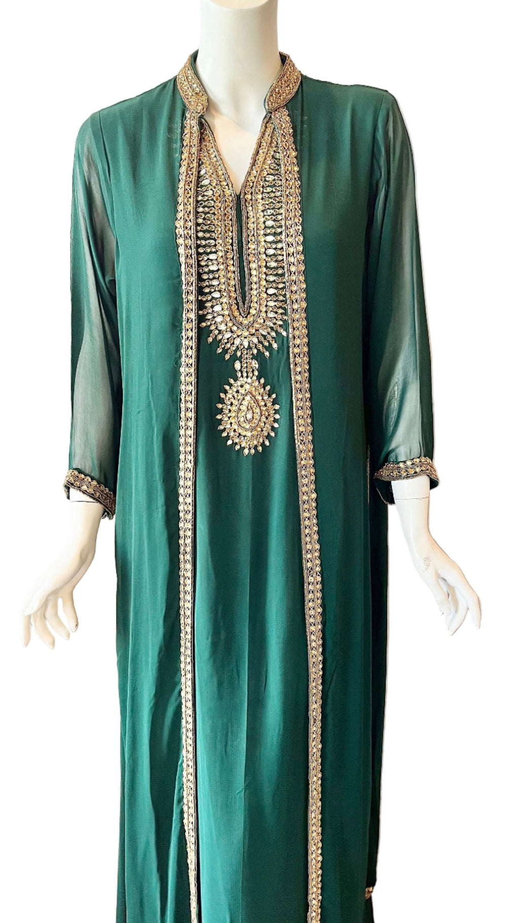 Green Georgette Gown