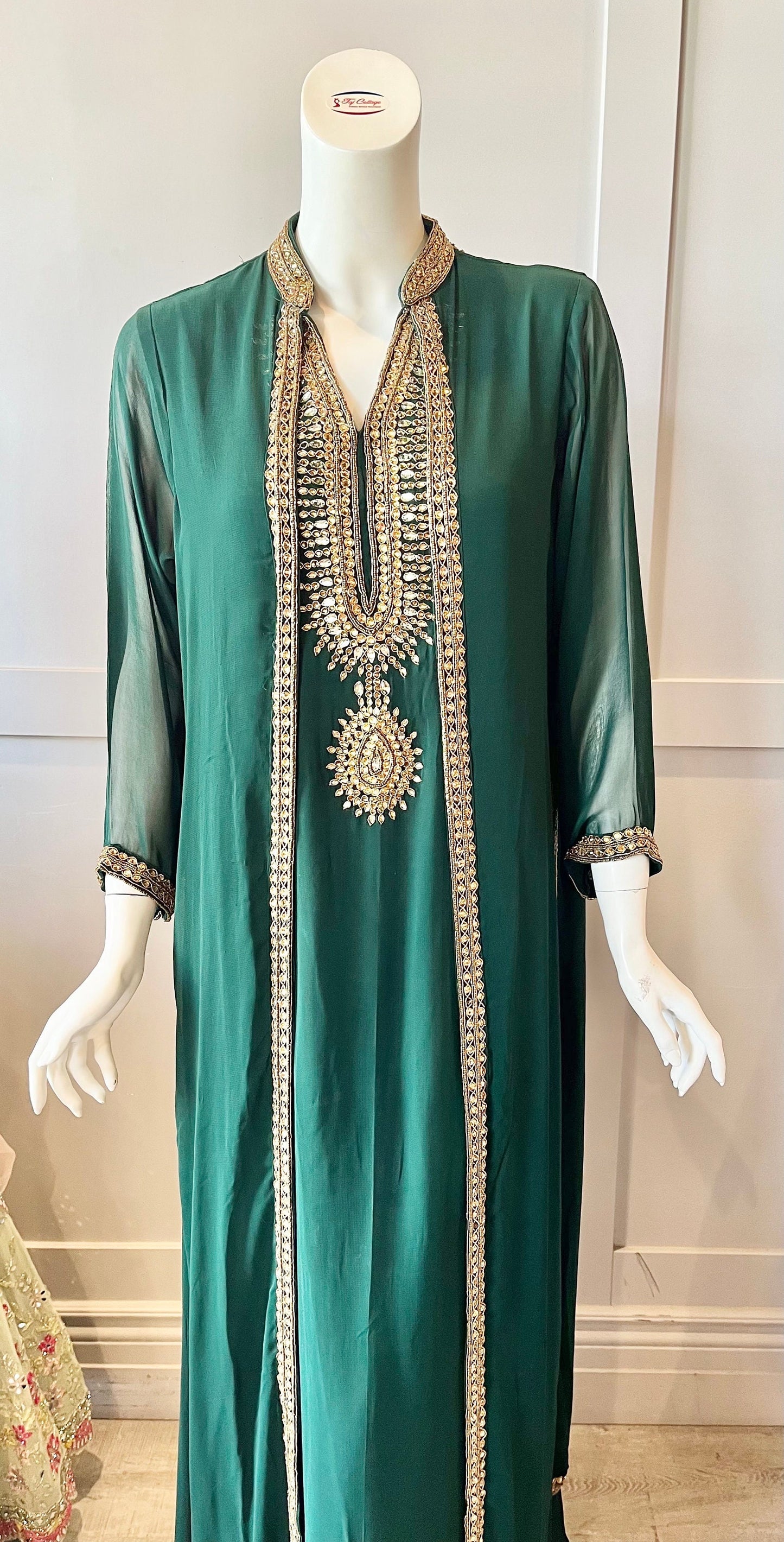 Green Georgette Gown
