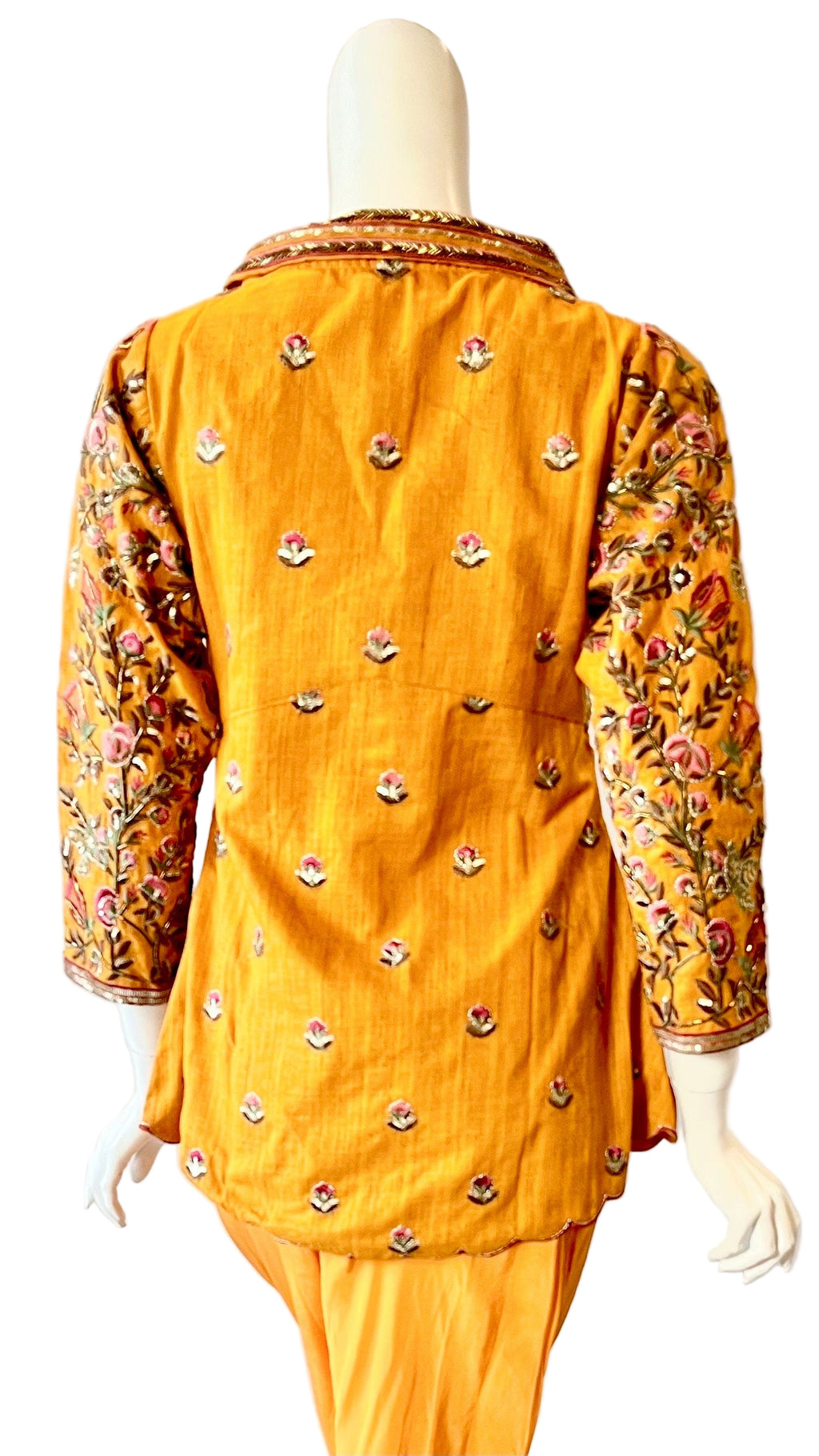 Orange Color Jacket With Tulip Pants