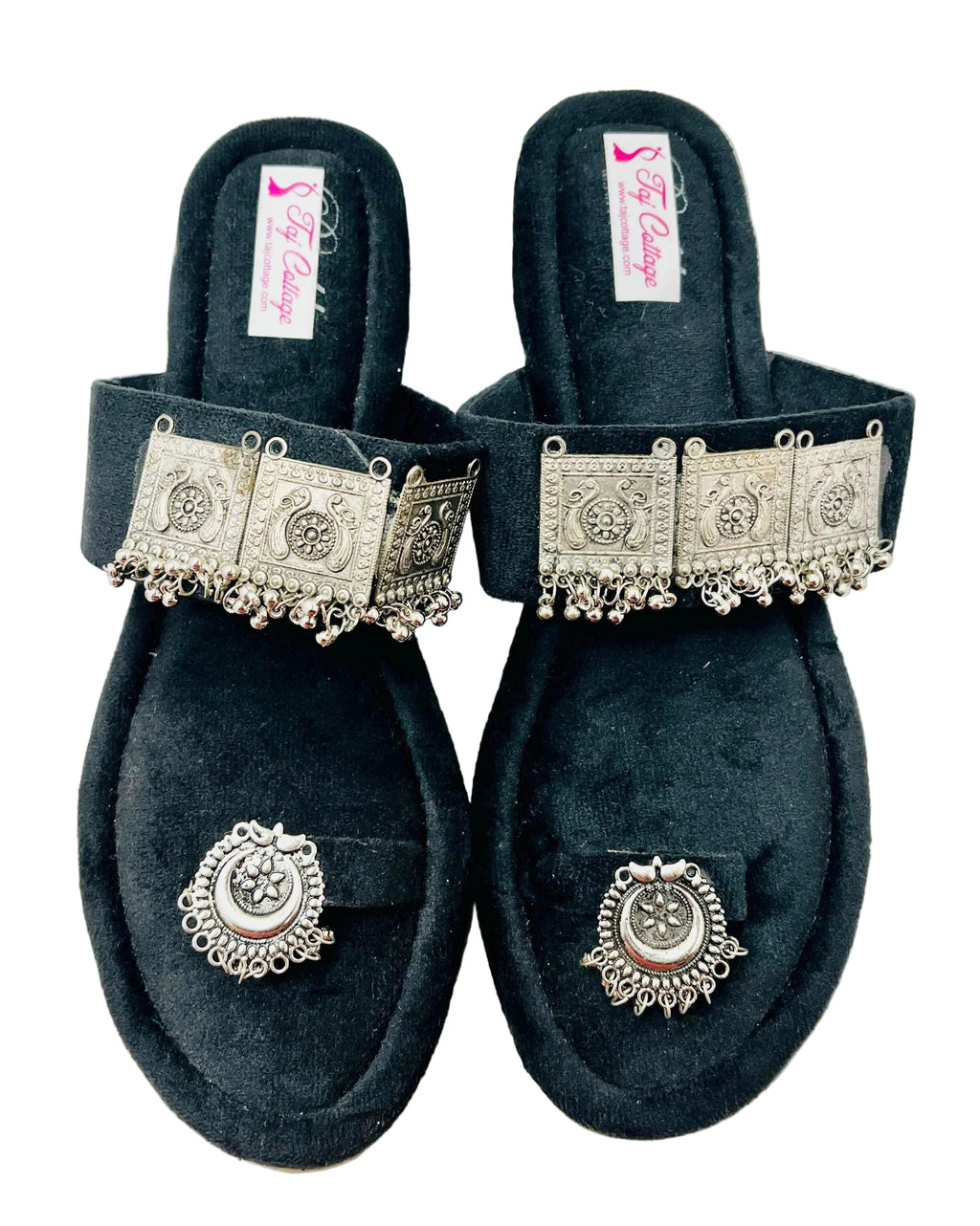 Black Velvet Sandals