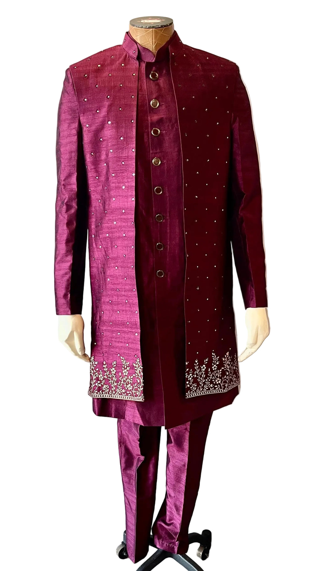 Magenta Color Sherwani