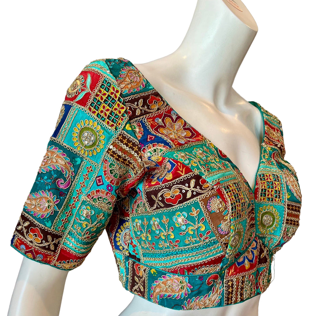 Teal Embroidered Blouse