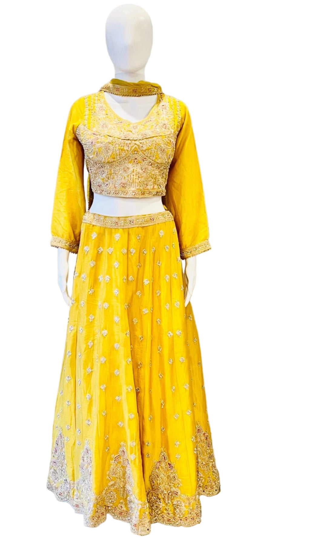 Embroidered Yellow Lehnga