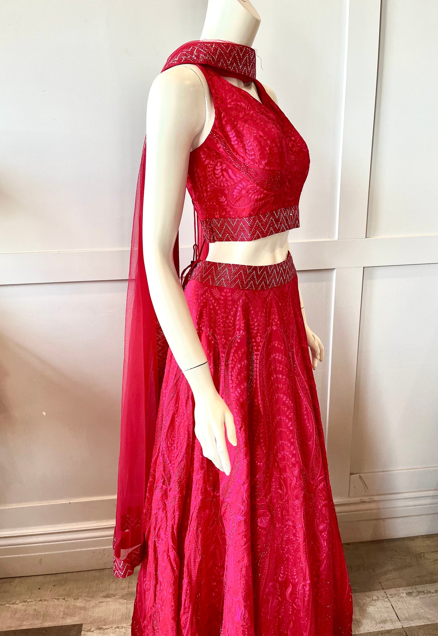 Pink Floral Lehnga