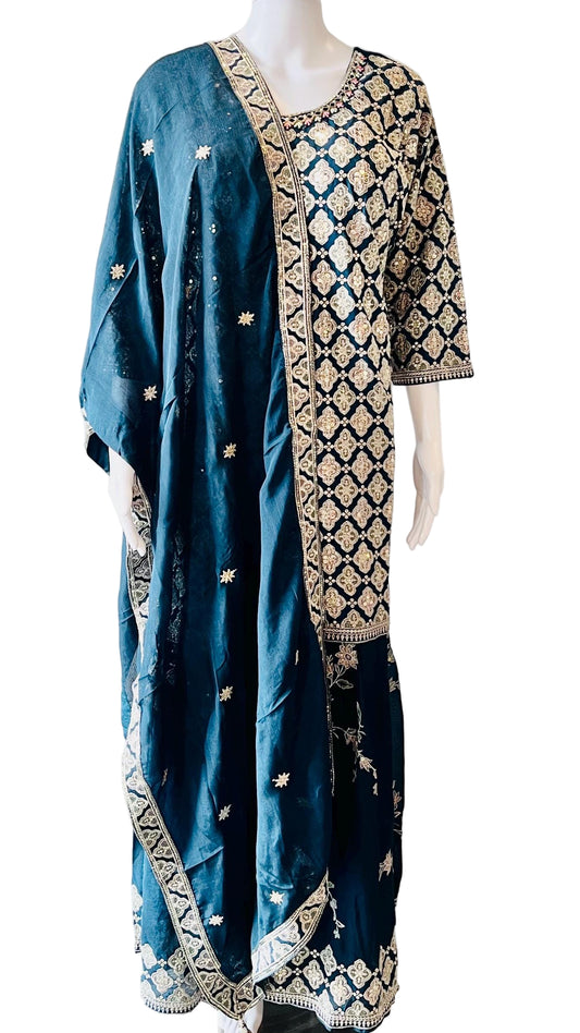 Peacock Color Palazzo Set