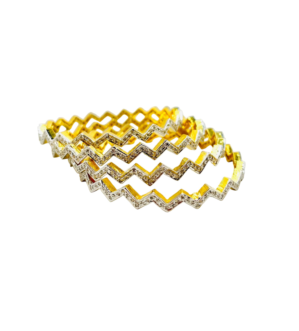 Zig Zag  Stones  Bangles