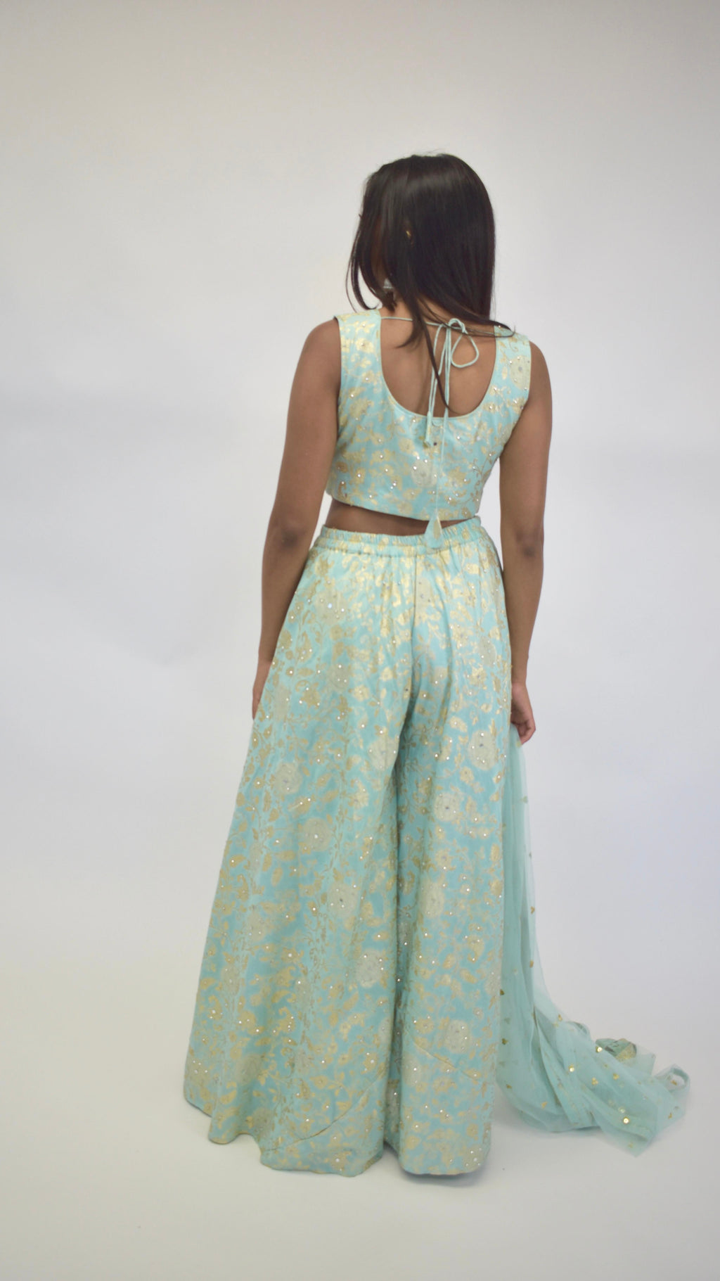 Sky-Blue Pallazo Set