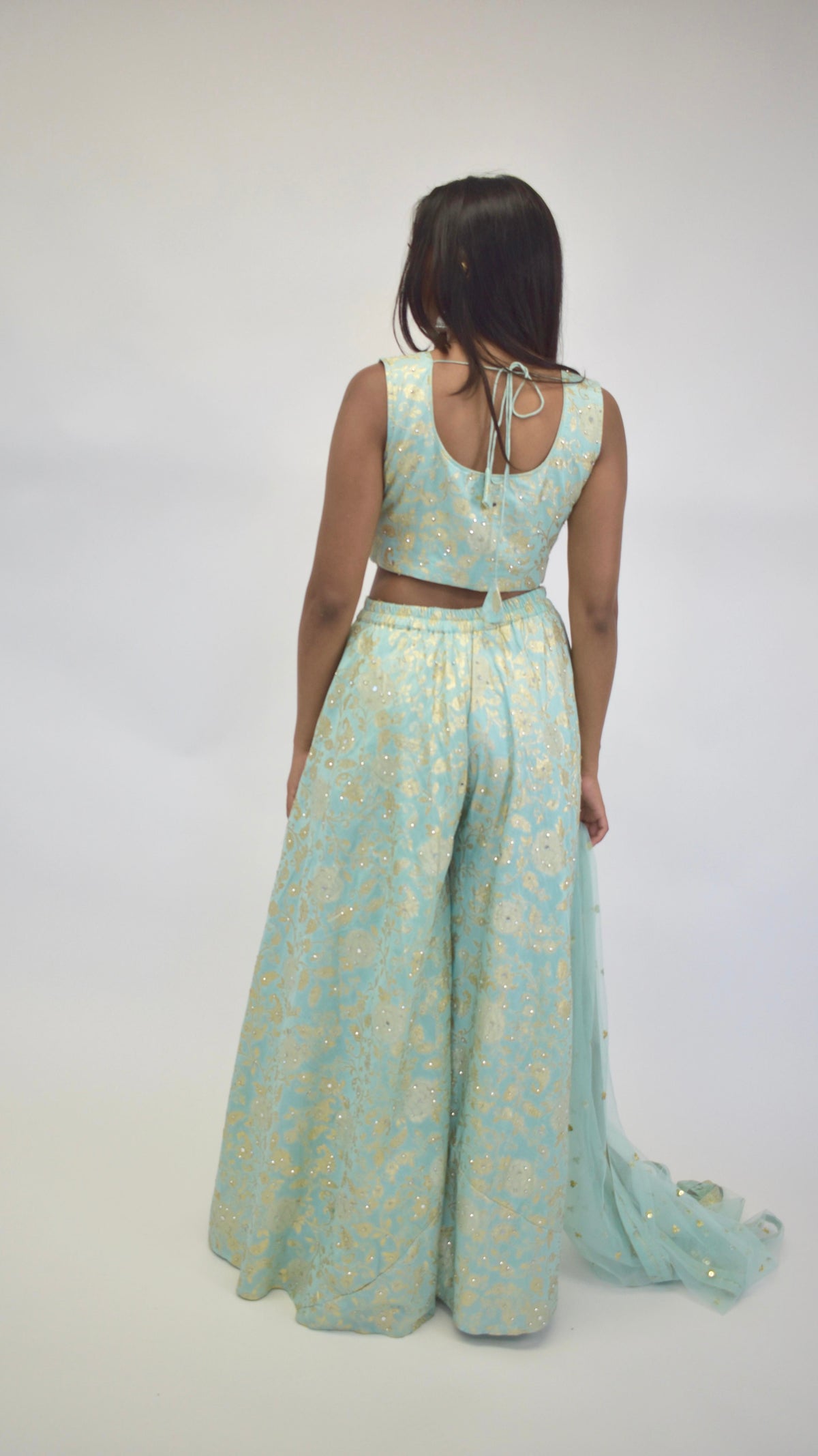 Sky-Blue Pallazo Set