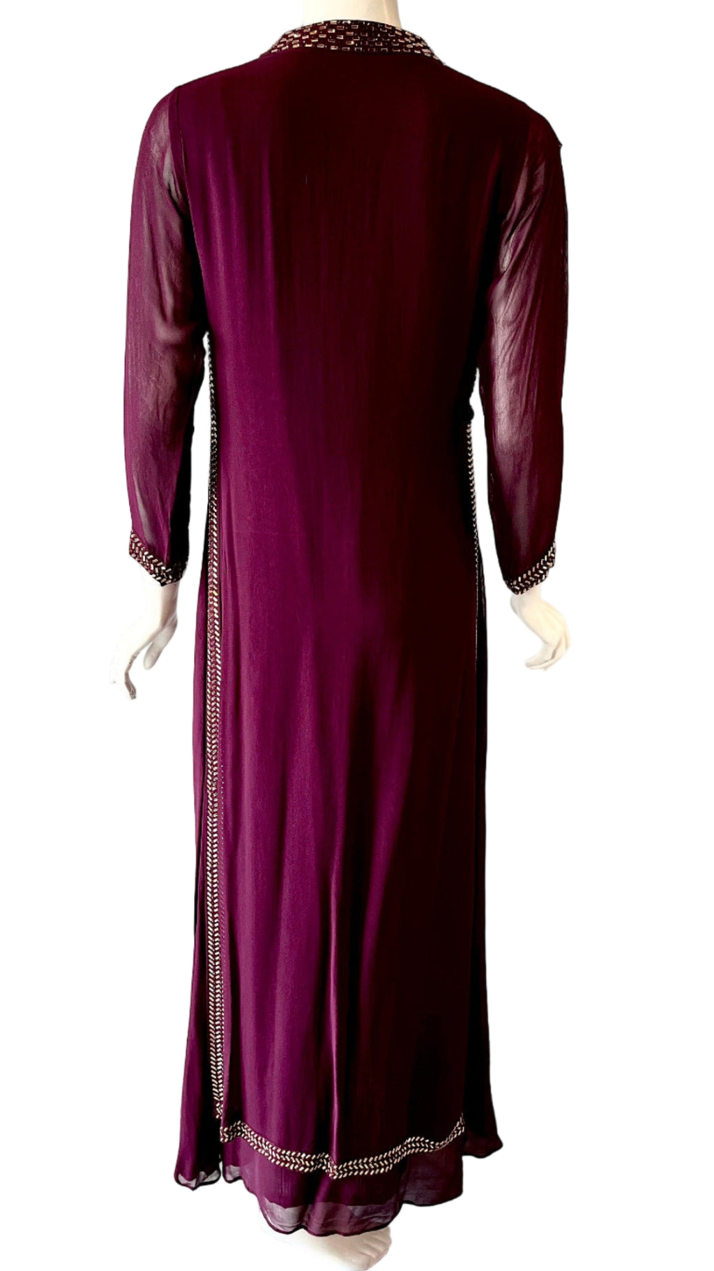Wine Georgette Full Length Gown