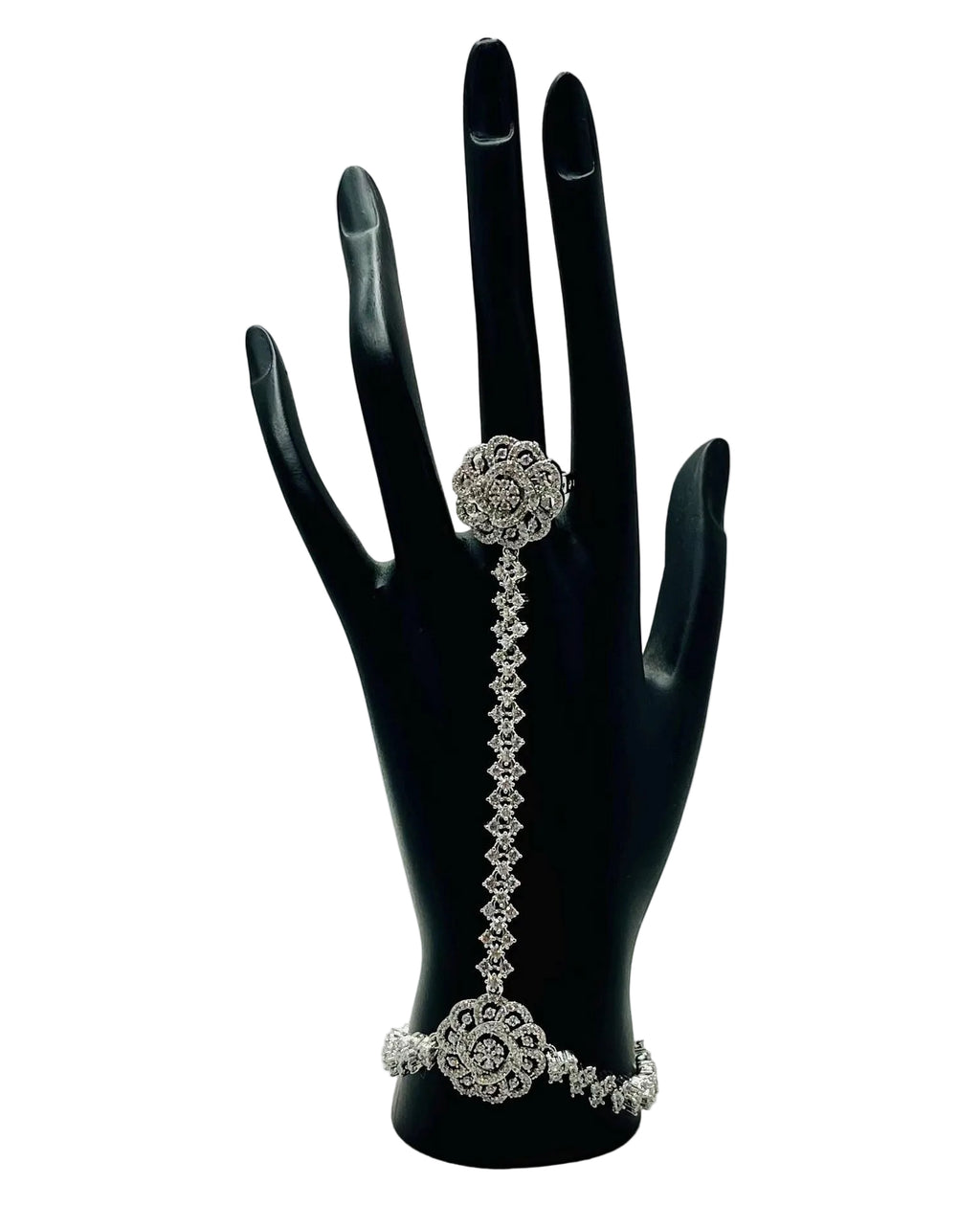Silver Bracelet with Finger Ring
