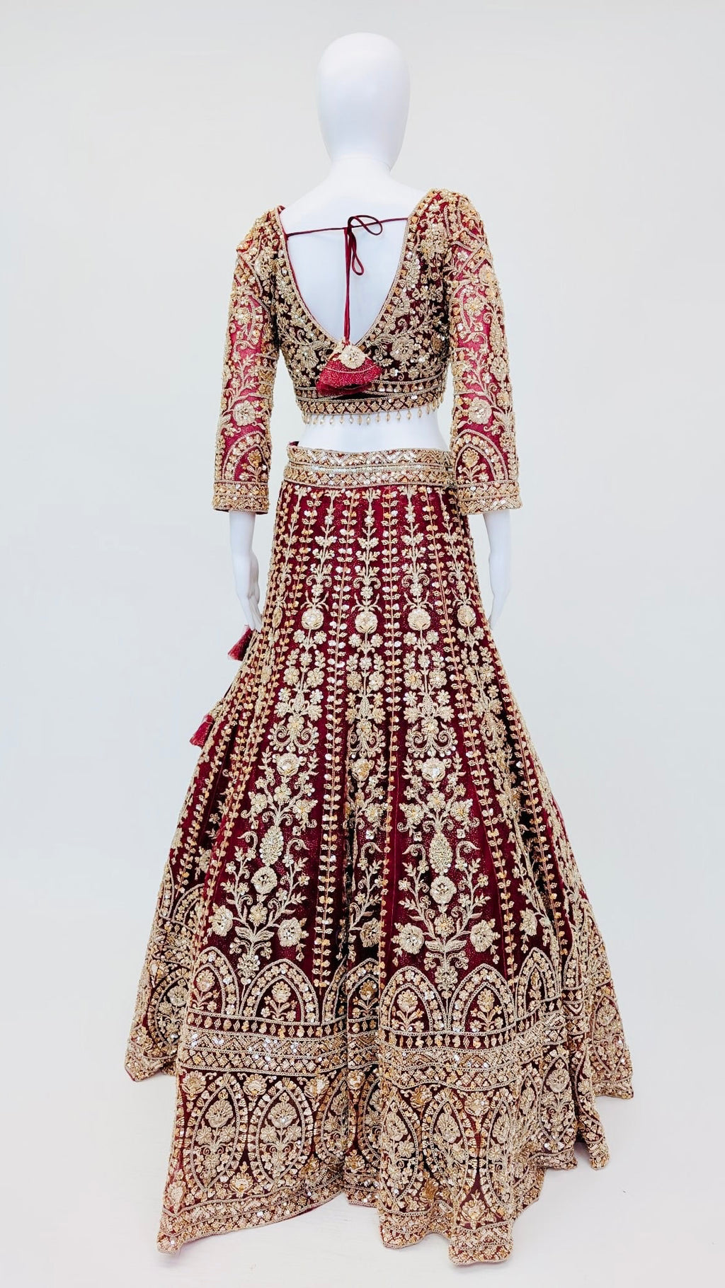Dark Red Bridal Lehnga
