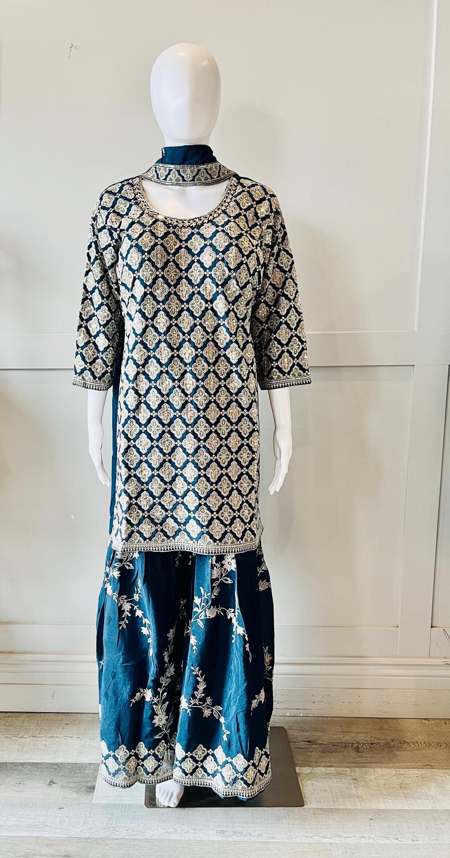 Peacock Color Palazzo Set