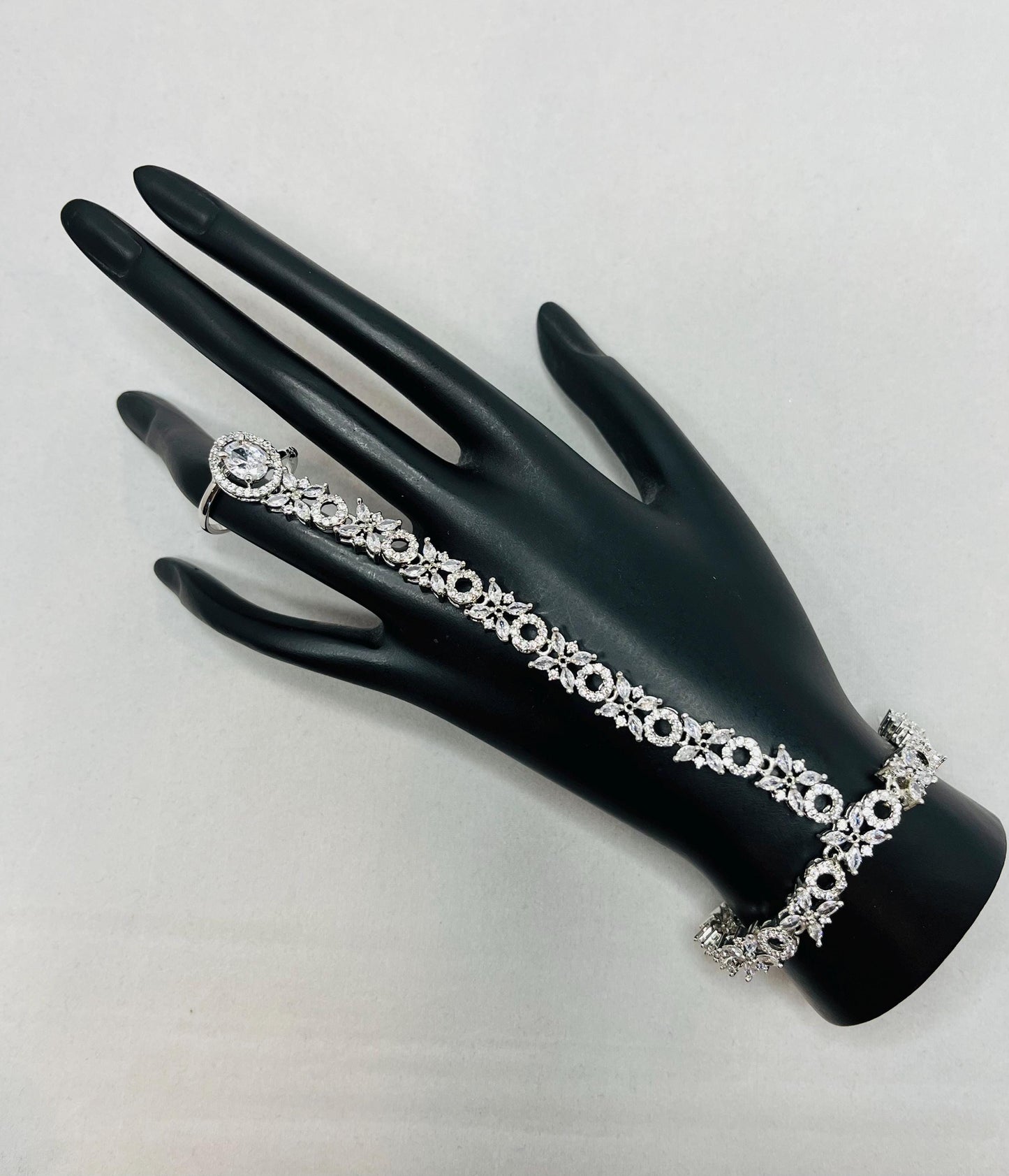 Silver bracelet with ring