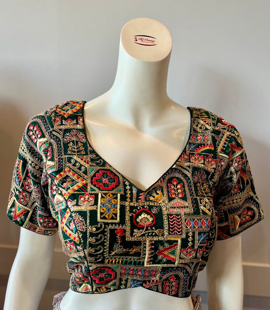 Green Embroidered Blouse