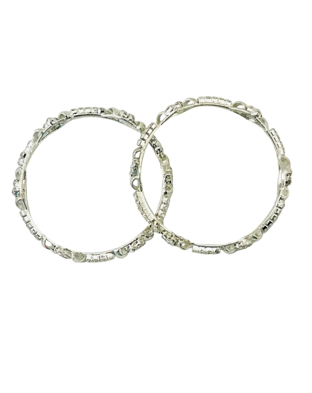 Silver Rhinestone Bangles