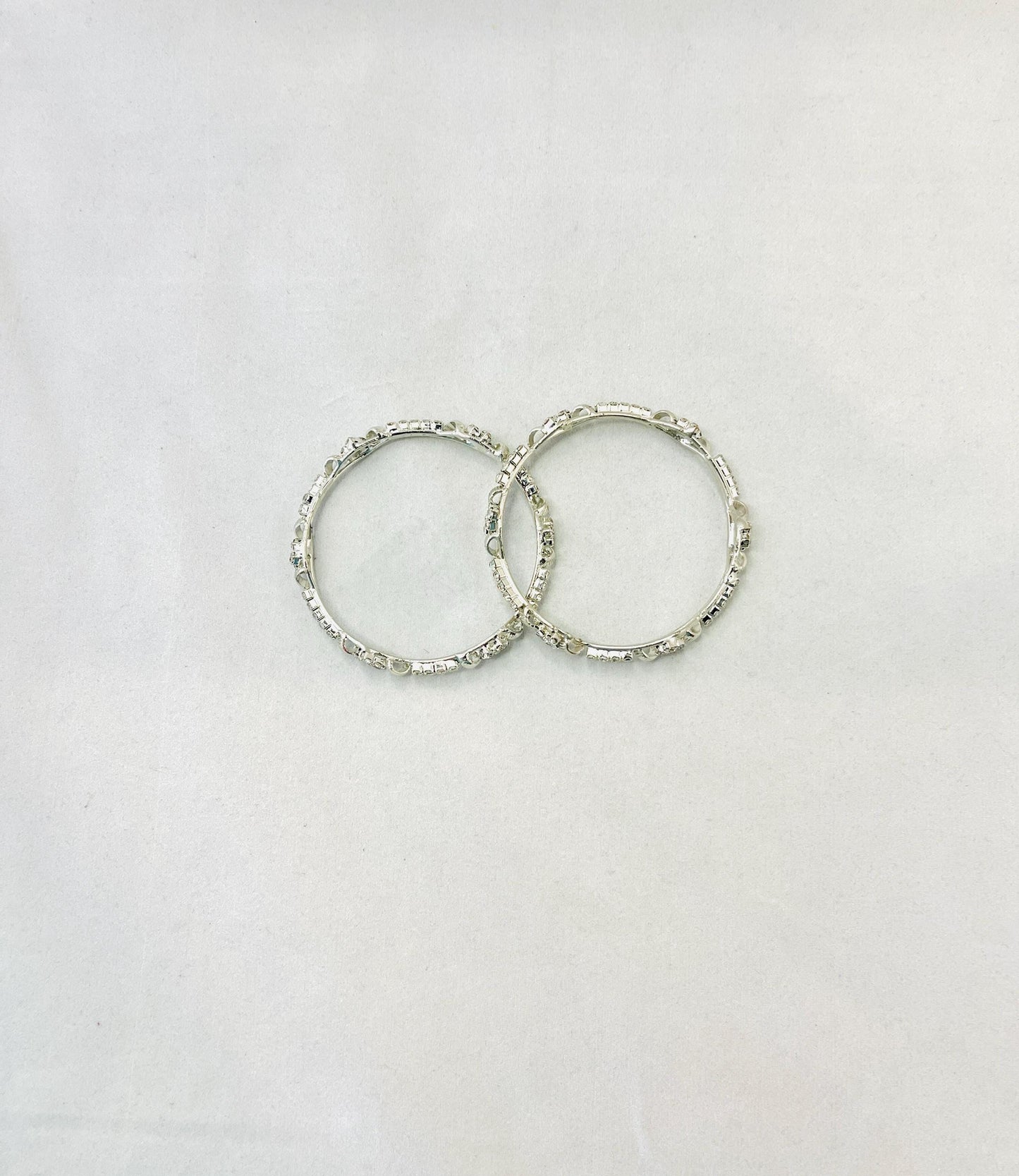 Silver Rhinestone Bangles